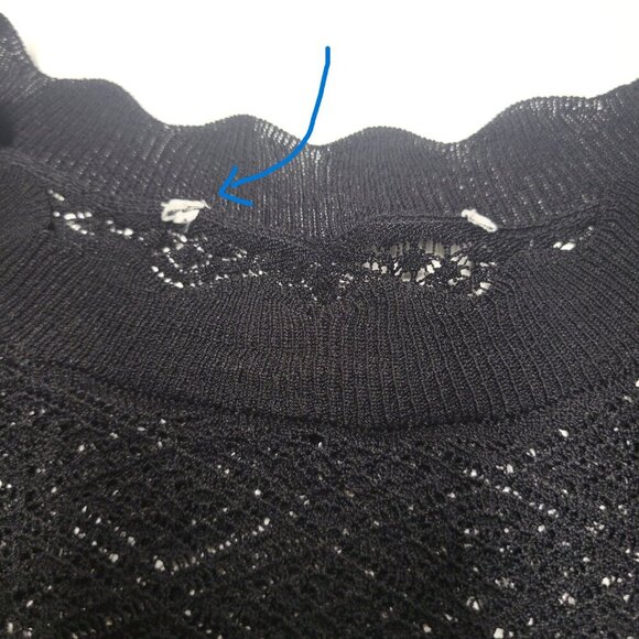 Black Lace Crop Top Black See Through Long Sleeve Blouse - Picture 11 of 11